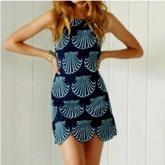 Lily Pulitzer Delia Scalloped Hem Shift - NWOT - Size 0 - Picture 1 of 7
